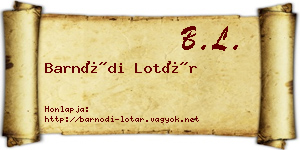 Barnódi Lotár névjegykártya